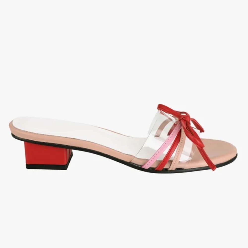 Yuul Yie PVC/ Leather Bow Embellished Sandals